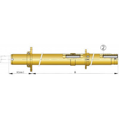 STERN TUBE BRONZE WITH 2 CUTLESS BEARINGS TYPE BR FOR 35 & 40mm SHAFTS