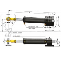 HYDRAULIC COMMERCIAL CYLINDER MODEL MT230-MT1200 6 SIZES