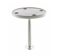 BOAT TABLE WITH PEDESTAL, FIXED HEIGHT, ROUND OR OVAL