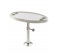 BOAT TABLE WITH PEDESTAL, MANUAL ADJUSTMENT, ROUND OR OVAL